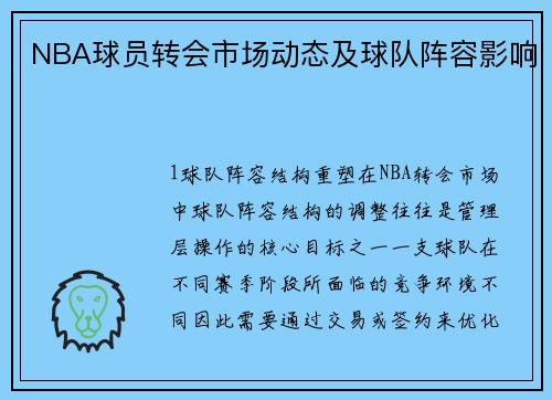NBA球员转会市场动态及球队阵容影响